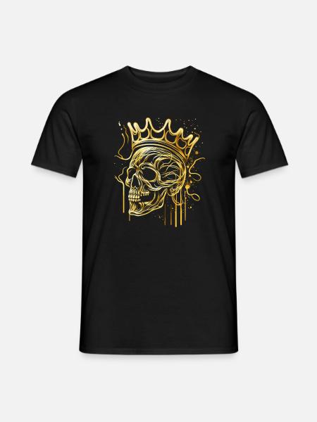 Skull Golden Skull with Crown Abstract - Men's T-Shirt - black