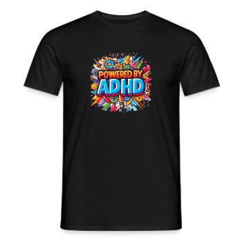 ADHS - Männer T-Shirt - Schwarz - Vorne - AI Model Male 178 light (178cm)