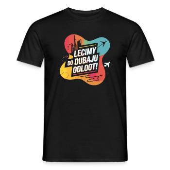 Flying to Dubai with DJ Akun - Men's T-Shirt - black - Front - AI Model Male 178 light (178cm)