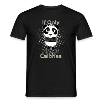 Sarcasme brûle des calories panda drôle - T-shirt homme - noir - Devant - AI Model Male 178 light (178cm)