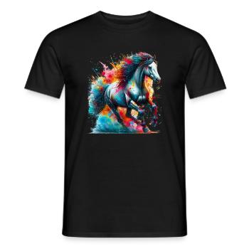 Pferd - Männer T-Shirt - Schwarz - Vorne - AI Model Male 178 light (178cm)