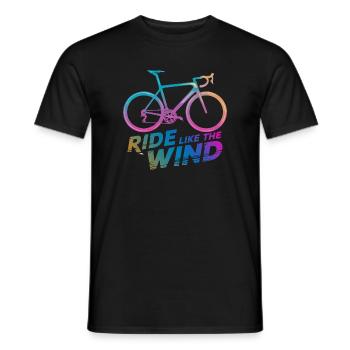 Graphique de balade à vélo dégradée - T-shirt homme - noir - Devant - AI Model Male 178 light (178cm)