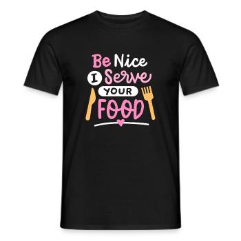 Mitarbeiterin Lebensmittelservice Mittagspause - Männer T-Shirt - Schwarz - Vorne - AI Model Male 178 light (178cm)