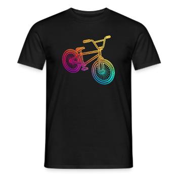 Regenbogen Geometrisches Fahrrad Illustration - Männer T-Shirt - Schwarz - Vorne - AI Model Male 178 light (178cm)