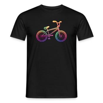 Neon Rainbow BMX Rad - Männer T-Shirt - Schwarz - Vorne - AI Model Male 178 light (178cm)