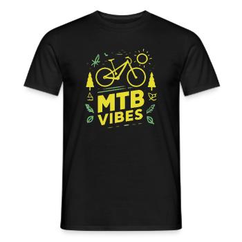 Mountainbiken MTB Vibes - Männer T-Shirt - Schwarz - Vorne - AI Model Male 178 light (178cm)
