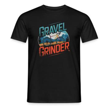 Gravel Grinder Bergfahrt - Männer T-Shirt - Schwarz - Vorne - AI Model Male 178 light (178cm)