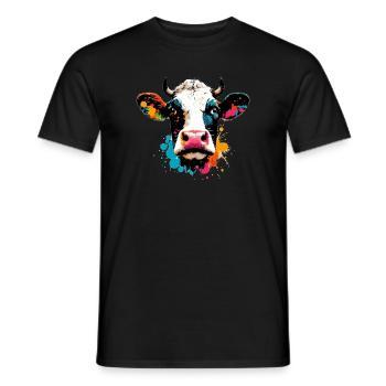 Kuh - Männer T-Shirt - Schwarz - Vorne - AI Model Male 178 light (178cm)