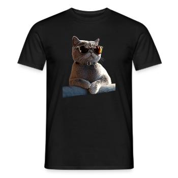 Britisch Kurzhaar Katze BKH Katzenmama Süße Katzen - Männer T-Shirt - Schwarz - Vorne - AI Model Male 178 light (178cm)
