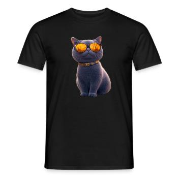 Britisch Kurzhaar Katze BKH Katzenmama Süße Katzen - Männer T-Shirt - Schwarz - Vorne - AI Model Male 178 light (178cm)