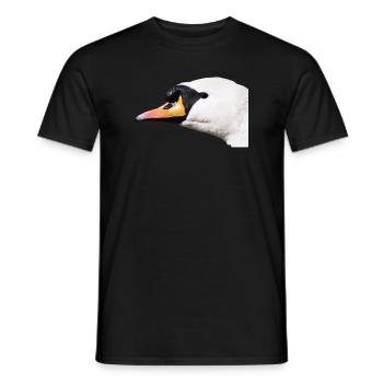Schwanenporträt Schwarzweiß Kontrast - Männer T-Shirt - Schwarz - Vorne - AI Model Male 178 light (178cm)