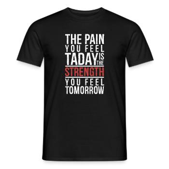 La douleur que vous ressentez aujourd’hui est la force - T-shirt homme - noir - Devant - AI Model Male 178 light (178cm)
