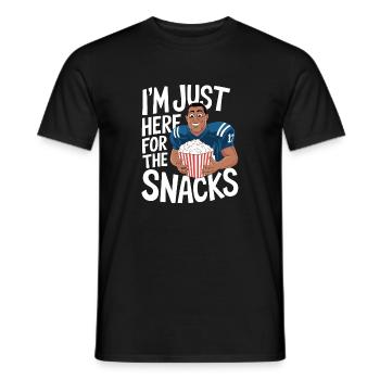 Football - Lustig Je suis juste là pour les collations - T-shirt homme - noir - Devant - AI Model Male 178 light (178cm)