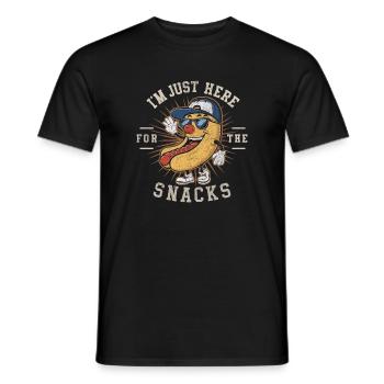 Football - Lustig Je suis juste là pour les collations - T-shirt homme - noir - Devant - AI Model Male 178 light (178cm)