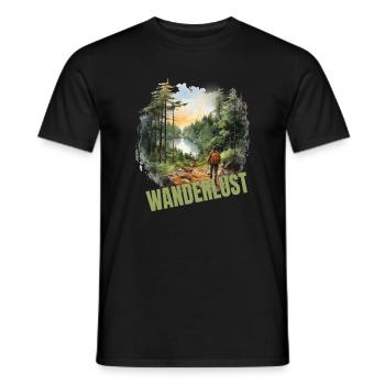 Wandern - Männer T-Shirt - Schwarz - Vorne - AI Model Male 178 light (178cm)