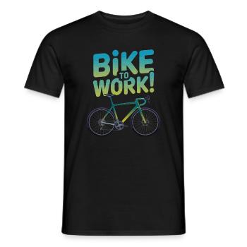 Motivierendes Design mit dem Fahrrad zur Arbeit - Männer T-Shirt - Schwarz - Vorne - AI Model Male 178 light (178cm)
