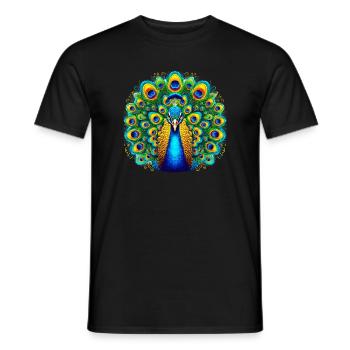 Peacock - Men's T-Shirt - black - Front - AI Model Male 178 light (178cm)