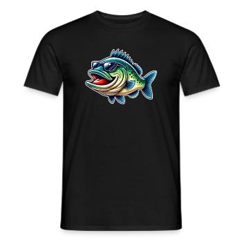 Pêche à la perche - T-shirt homme - noir - Devant - AI Model Male 178 light (178cm)