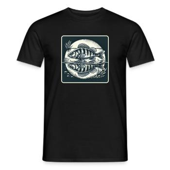 Barsch Natur Angler Design - Männer T-Shirt - Schwarz - Vorne - AI Model Male 178 light (178cm)