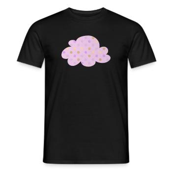 Cloud Dots Dots Chambre d’enfant Météo Rose Fille - T-shirt homme - noir - Devant - AI Model Male 178 light (178cm)