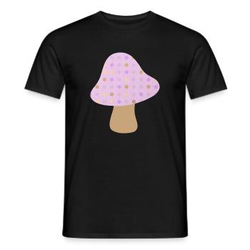 Pilz braun Punkte Dots pastell Wald Kinderzimmer - Männer T-Shirt - Schwarz - Vorne - AI Model Male 178 light (178cm)