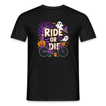 Halloween Bike Ride Spirit Design - T-shirt homme - noir - Devant - AI Model Male 178 light (178cm)