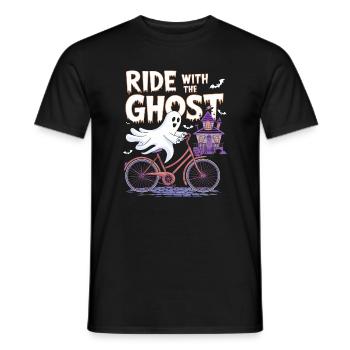 Geisterhafte Fahrradtour Halloween-Design - Männer T-Shirt - Schwarz - Vorne - AI Model Male 178 light (178cm)