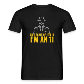 Ich bin eine 11 – Noir Detektiv - Männer T-Shirt - Schwarz - Vorne - AI Model Male 178 light (178cm)