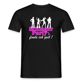 Schlager Party , Schlager Musik , FINDE ICH GEIL - T-shirt homme - noir - Devant - AI Model Male 178 light (178cm)