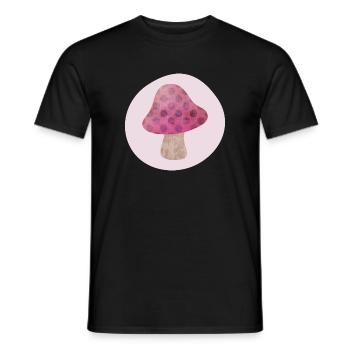 Pilz Kreis Herbst rosa Mädchen Märchen Punkte Wald - Männer T-Shirt - Schwarz - Vorne - AI Model Male 178 light (178cm)