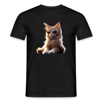 Maine Coon Chat Chat Maman Chat Maine Coon Chats - T-shirt homme - noir - Devant - AI Model Male 178 light (178cm)
