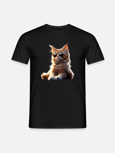 Maine Coon Katze Katzenmama Cat Maine-Coon Katzen - Männer T-Shirt - Schwarz