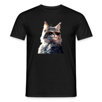 Maine Coon Katze Katzenmama Cat Maine-Coon Katzen - Männer T-Shirt - Schwarz - Vorne - AI Model Male 178 light (178cm)
