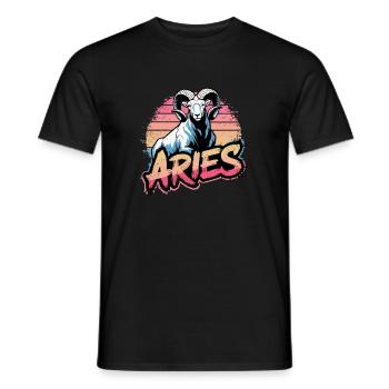 Aries Horoscope Astrology Sign Vintage Design. - Men's T-Shirt - black - Front - AI Model Male 178 light (178cm)
