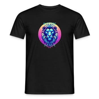 Le lion stylisiert in Neonfarben - Männer T-Shirt - Schwarz - Vorne - AI Model Male 178 light (178cm)