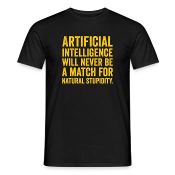 IA vs stupidité naturelle - T-shirt homme - noir - Devant - AI Model Male 178 light (178cm)