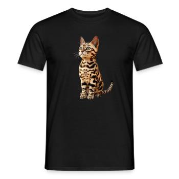 Bengal Cat Leopard Cat Leopardette Bengal Cats - Men's T-Shirt - black - Front - AI Model Male 178 light (178cm)