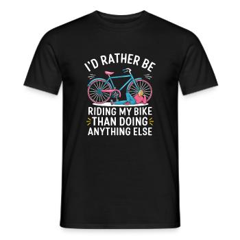 Bike Rider Illustration T-Shirt Design - Men's T-Shirt - black - Front - AI Model Male 178 light (178cm)