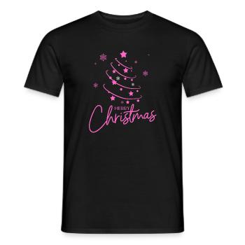 Weihnachtsbaum Frohe Weihnachten Frauen - Männer T-Shirt - Schwarz - Vorne - AI Model Male 178 light (178cm)