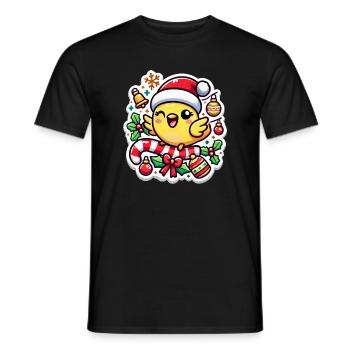 Puce de Canari de Noël - T-shirt homme - noir - Devant - AI Model Male 178 light (178cm)