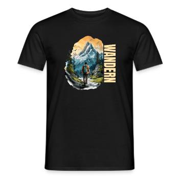 Wandern - Männer T-Shirt - Schwarz - Vorne - AI Model Male 178 light (178cm)