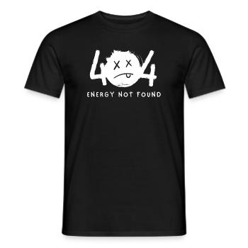 Lustiges Emoticon "Energie nicht gefunden" - Männer T-Shirt - Schwarz - Vorne - AI Model Male 178 light (178cm)