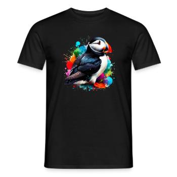 Papageitaucher - Männer T-Shirt - Schwarz - Vorne - AI Model Male 178 light (178cm)
