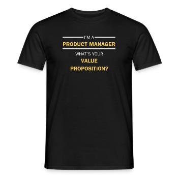 Product Manager Value Proposition - Men's T-Shirt - black - Front - AI Model Male 178 light (178cm)