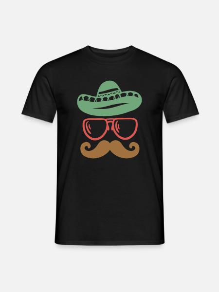 Cinco de Mayo mexikanisch Schnurrbart - Männer T-Shirt - Schwarz