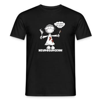 neurochirurgien disant chirurgien bâton figure dessin animé - T-shirt homme - noir - Devant - AI Model Male 178 light (178cm)
