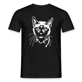 Siamese Cat "Black Edition" - Men's T-Shirt - black - Front - AI Model Male 178 light (178cm)