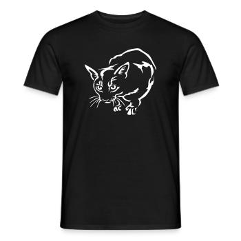 Abyssiner Cat "Black Edition" - Men's T-Shirt - black - Front - AI Model Male 178 light (178cm)