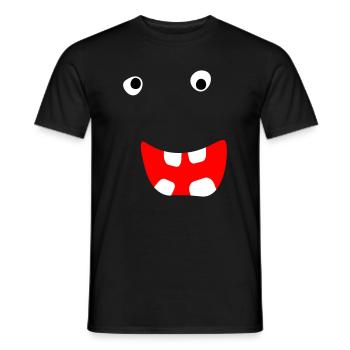 Monstre Halloween Bande dessinée Visage effrayant Visage cool - T-shirt homme - noir - Devant - AI Model Male 178 light (178cm)