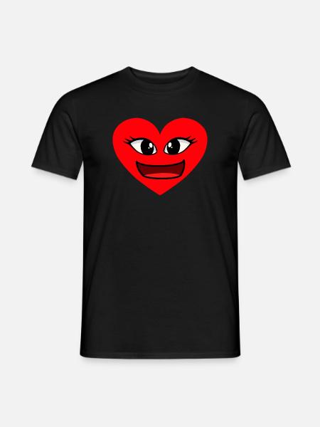 Coeur Visage Coeurs Sincères Saint-Valentin - T-shirt homme - noir